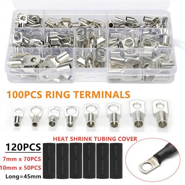 220pcs Copper Wire Lugs with Heat Shrink Set Carousel 1