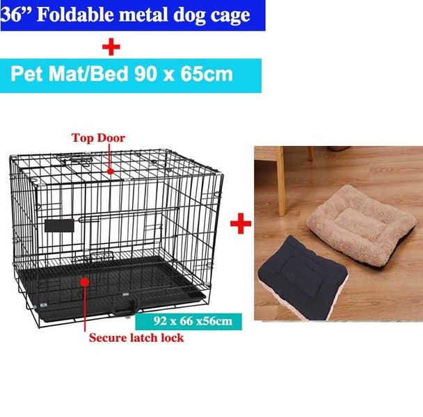 Dog Crate Dog cage Pet crate cage + Dog Bed --XL size( 36") Heavy duty foldable Carousel 1