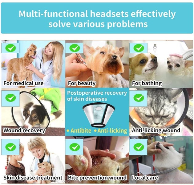 Anti-Bite Lick Wound Protective Collar for Cats Small Puppy Adjustable E-Collar Carousel 2