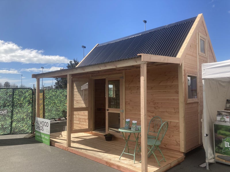 2.8m x 4.8m Kitset Mezzanine LOFT Cabin 4.8m x 1.5m Verandah and Deck- Cedar Carousel 1