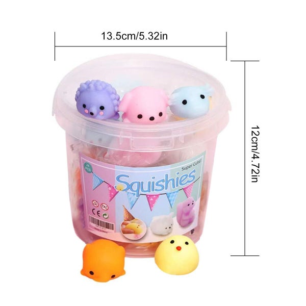 24Pcs Mochi Squishy Toys Squishy Stress Relief Toys Mochi Animal Toys w Carousel 3