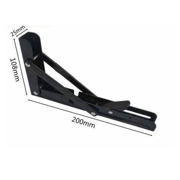2PCS 8'' Folding Wall Shelf Bracket -Black Carousel 1