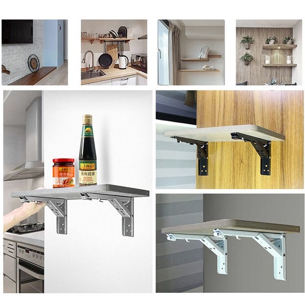 2PCS 8'' Folding Wall Shelf Bracket -Black Carousel 2