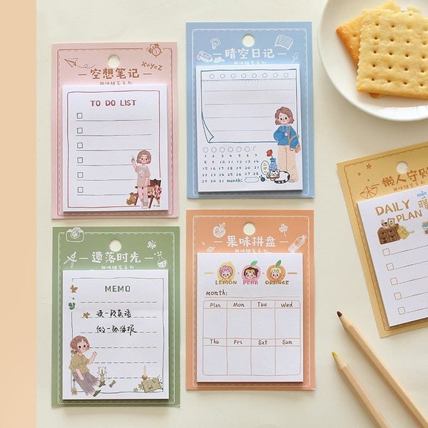 5 packs Cute Cartoon Character Memo Pad Paper Sticky Notes Planner Sticker Carousel 2