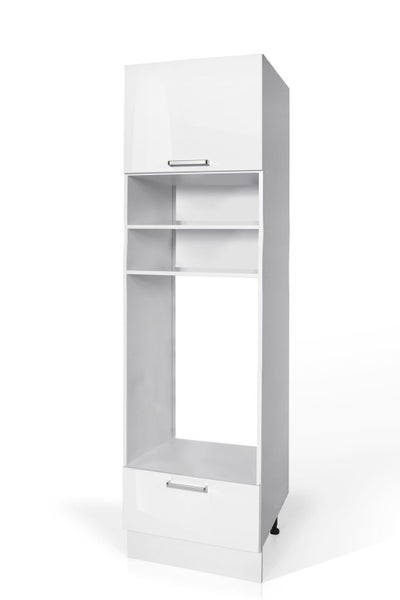 Melamine white - 600mm wide double oven tower 1 drawer Carousel 1