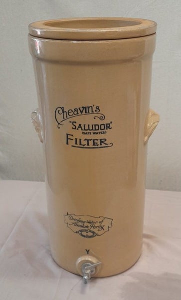 Vintage Cheavins Saludor Stoneware Water Filter Carousel 1