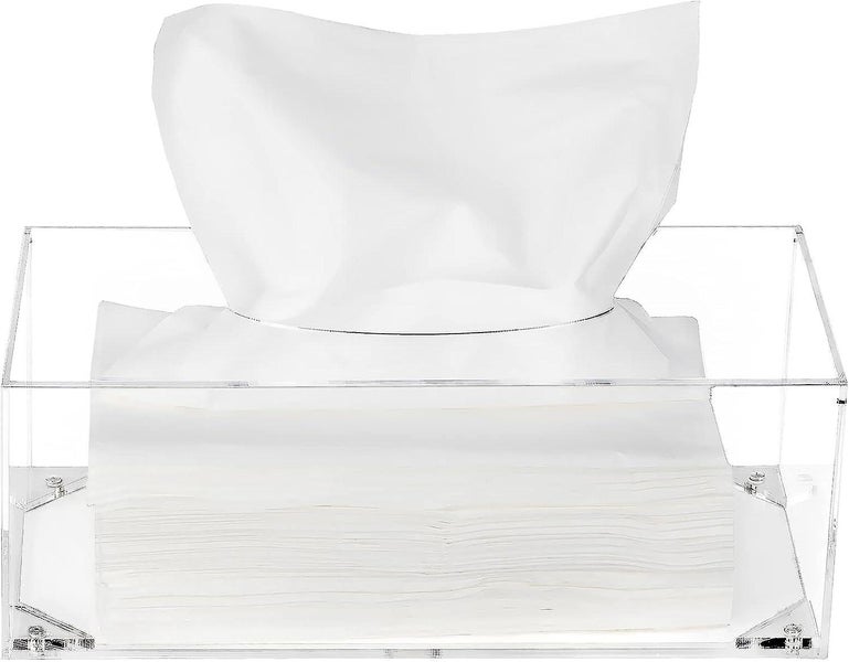 Facial Tissue Dispenser Box Cover Holder Clear Acrylic Rectangle Napkin Organize Carousel 2