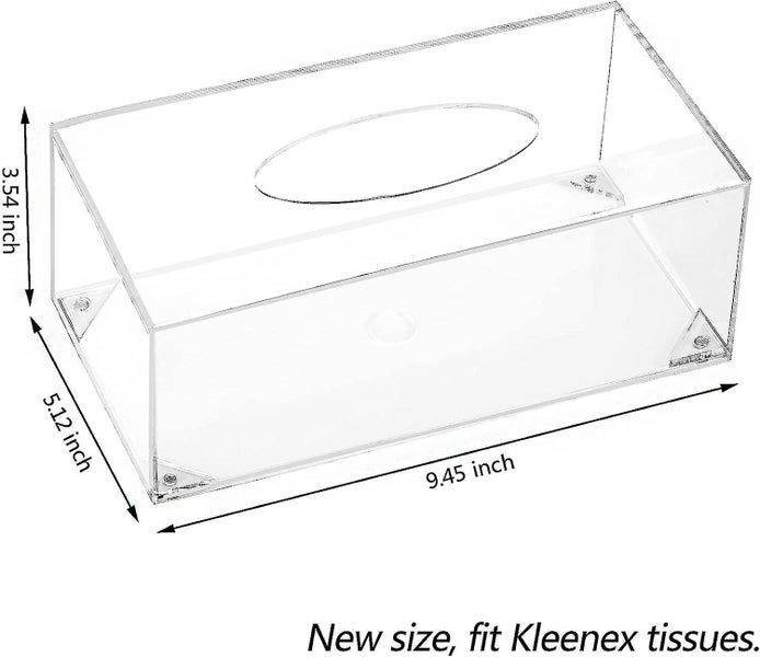 Facial Tissue Dispenser Box Cover Holder Clear Acrylic Rectangle Napkin Organize Carousel 5