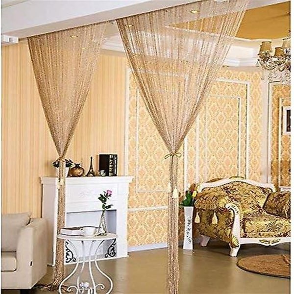 Door Curtain, Silver Decorative String Curtain 100 X 200 Cm Wall Panel Window Do Carousel 2