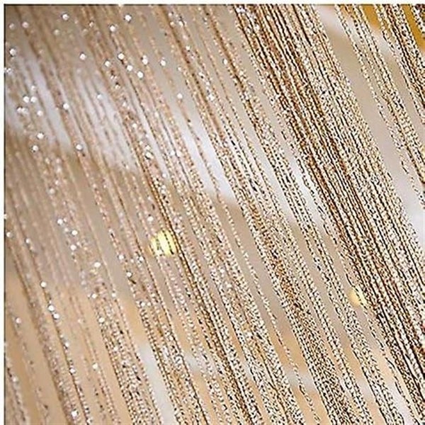 Door Curtain, Silver Decorative String Curtain 100 X 200 Cm Wall Panel Window Do Carousel 3