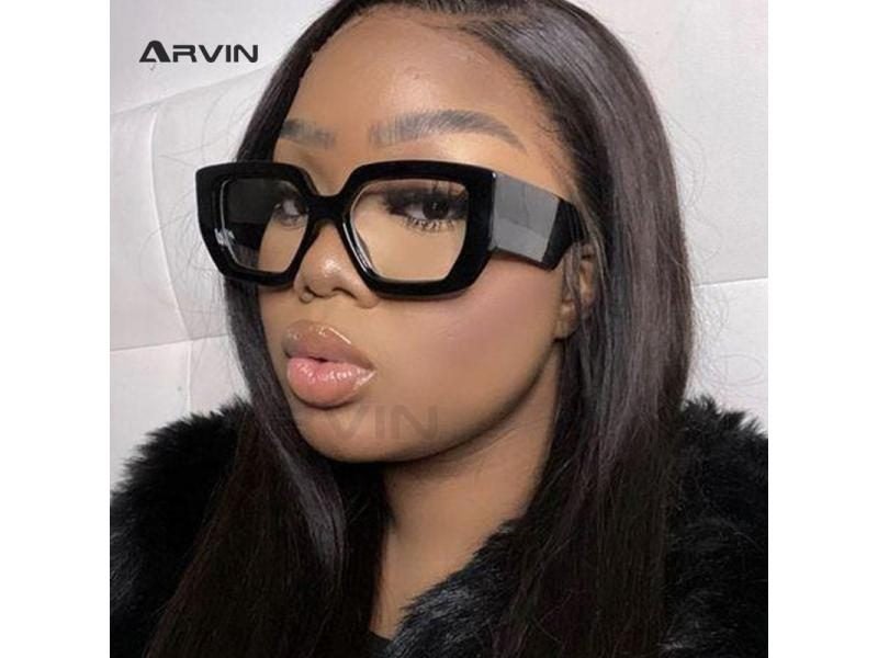 Fashion Colorful Square Women Glasses Frame Black Anti-blue Light For Females Carousel 2