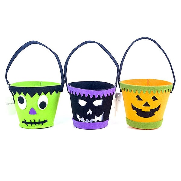 Halloween Trick Or Treat Bags - Bat Candy Bucket - Reusable Canvas Bag - Hallowe Carousel 1