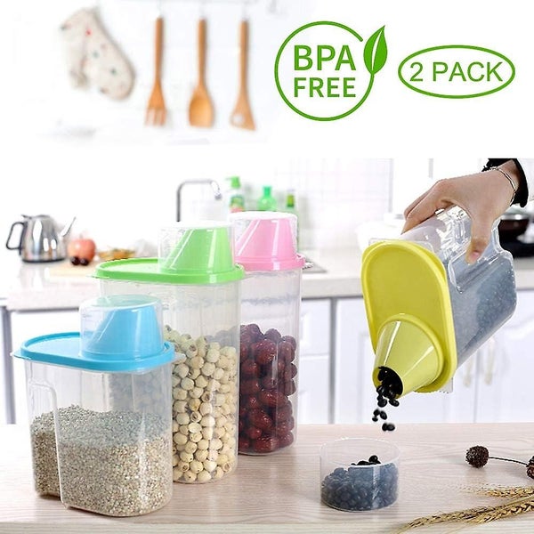 Food Storage Containers Cereal Container Easy-pour Design Airtight Lids Measurin Carousel 2