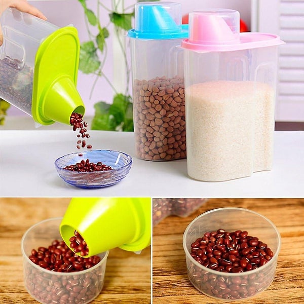 Food Storage Containers Cereal Container Easy-pour Design Airtight Lids Measurin Carousel 5