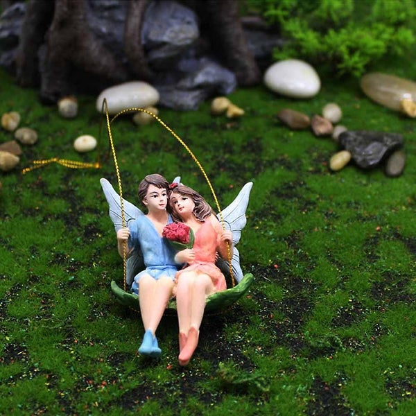 Miniature Fairy Garden Couple Figurines Kit Fairy Garden Supplies Decor Carousel 5