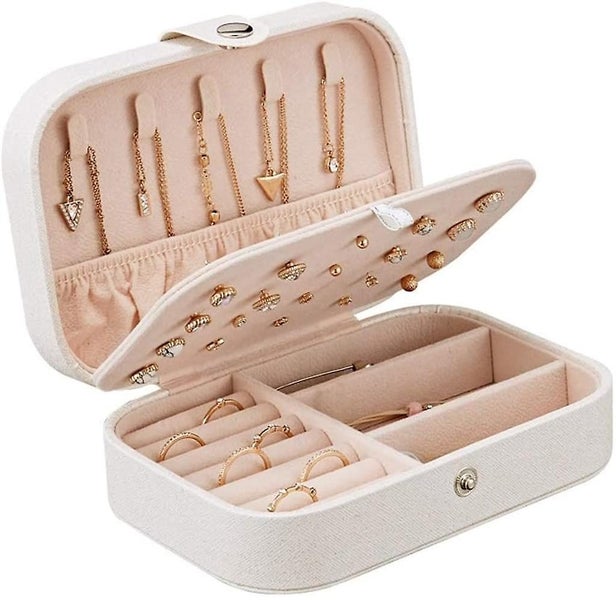 Jewelery Case Ladies Jewelery Case Travel Faux Leather Jewelery Case Small Jewel Carousel 1