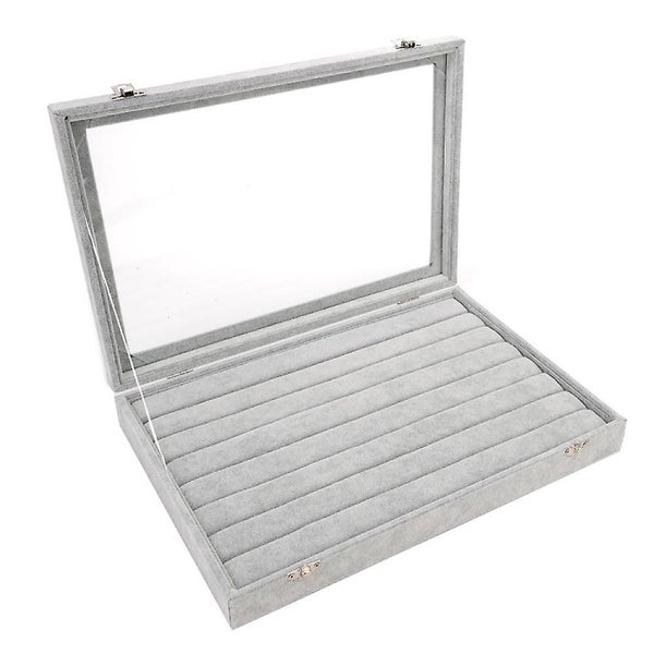 Jewelry Box With Clear Lid - Ring Holder Jewelry Storage System Carousel 1
