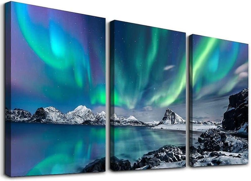 Farmhouse Wall Art Aurora Scenery Painting On Canvas Wall Decorations For Living Carousel 1