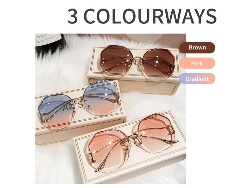 Borderless Trim Retro Gradient Unisex Mountaineering Cycling Summer Sunglasses Carousel 1