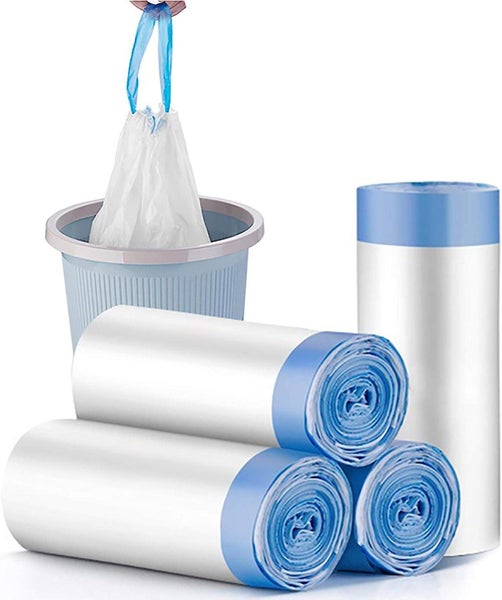 180 Count Drawstring Small Trash Bags - Bathroom, Kitchen, Office Carousel 1