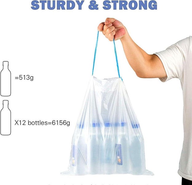 180 Count Drawstring Small Trash Bags - Bathroom, Kitchen, Office Carousel 5