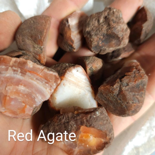 Red Agate - Uncut gemstones & Crystals for Rock Tumblers - Uncut Red Agate Carousel 1