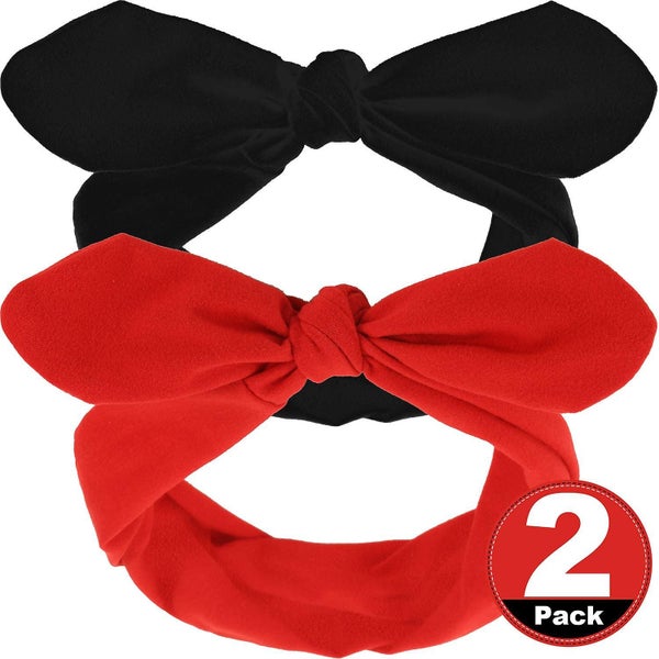 Vintage Wire Headband Rabbit Ear Bow Headband Red Black Hair Band Retro Headband Carousel 1