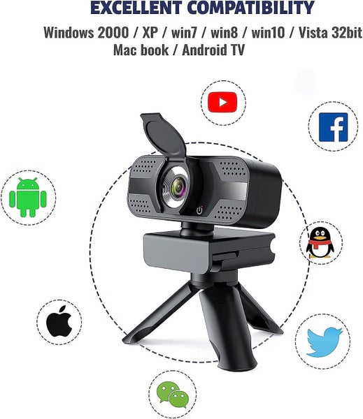 1080p Full Hd Webcam , Usb Web Camera With Tripod, Pc Webcam For Desktop And Lap Carousel 5