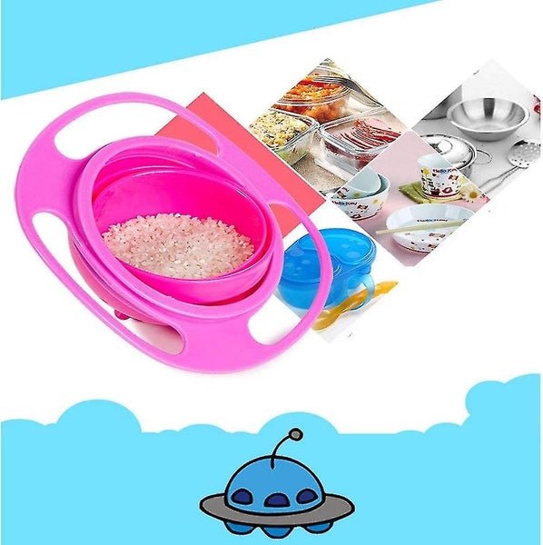 Baby Food Grade Anti-Spill Bowl with Lid - Rotatable Gyroscope Shape, Prevents F Carousel 5