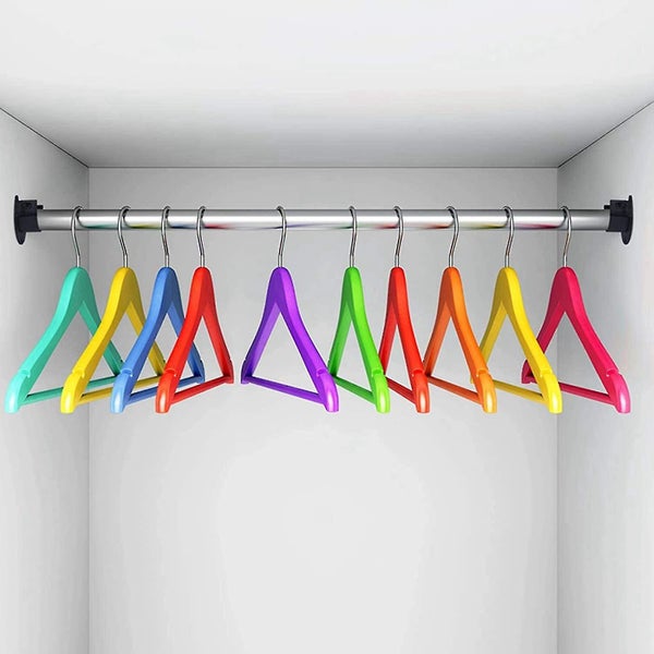 Stainless Steel Curtain Rod Support - Wardrobe Pillar Wall Rail Holder - Set of Carousel 2