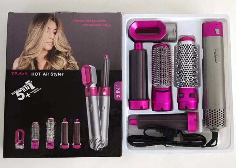 HOT!!!5-in-1 Hair Dryer Comb Hair Curling Straightening Comb Carousel 13