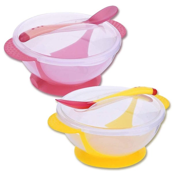 Silicone Baby Plate With Lid - Baby Learning Plate + Thermal Safety Spoon Carousel 1