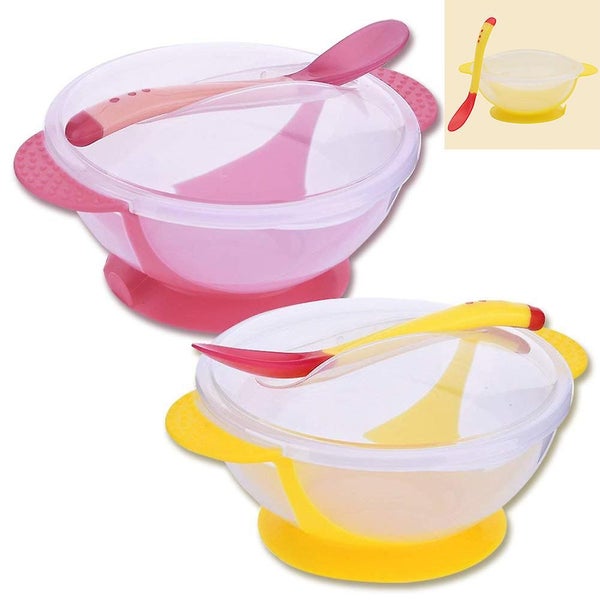 Silicone Baby Plate With Lid - Baby Learning Plate + Thermal Safety Spoon Carousel 2
