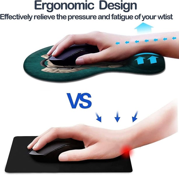 Ergonomic Mouse Pad With Wrist Support - Non-slip Rubber Base, Cute Design Carousel 2
