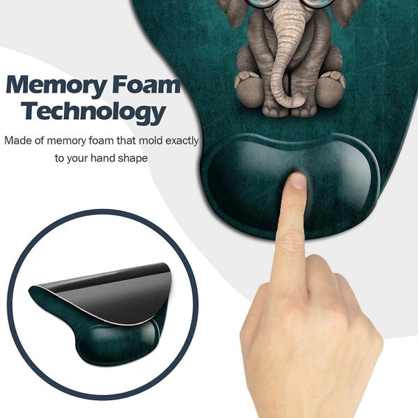 Ergonomic Mouse Pad With Wrist Support - Non-slip Rubber Base, Cute Design Carousel 5