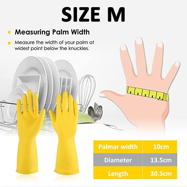 Household Gloves - Reusable Rubber Dishwashing Gloves For Kitchen Carousel 2