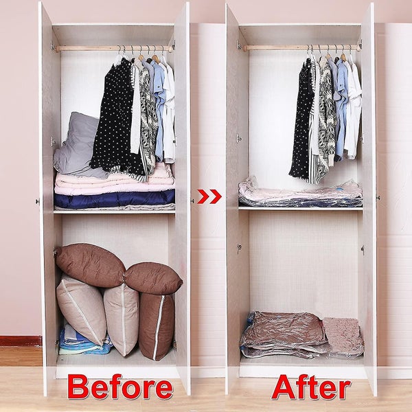 Vacuum Storage Bags Vacuum Cleaner Reusable Vacuum Compression Bags For Clothes Carousel 5