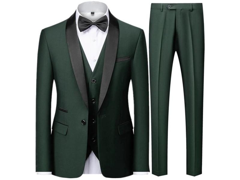Suit Coat Pants Vest 3 Pcs Set / Fashion Men's Casual Boutique Business Wedding Carousel 2