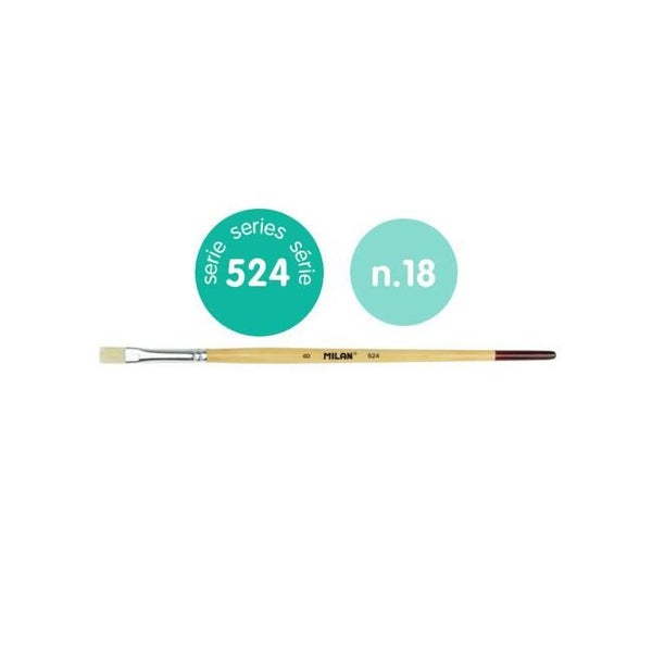 Milan Bristle Hair Brush 524 Series Flat Size 18 Carousel 1