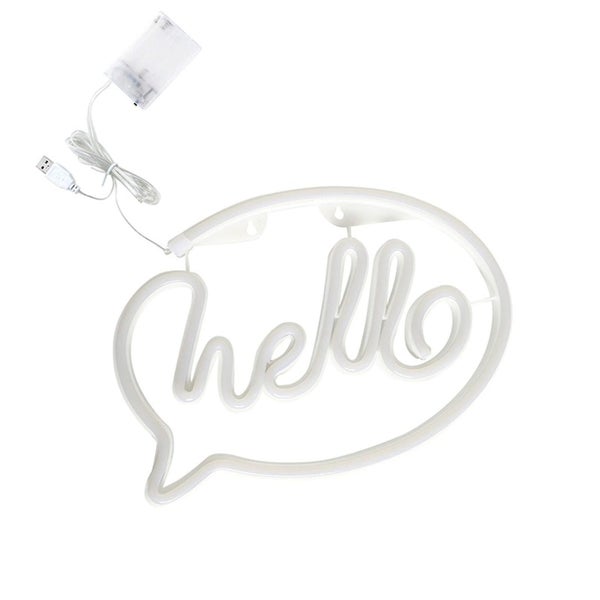 Led Lights Hello Shape Holiday Party Decoration Bedroom Night Neon Lights Indoor Carousel 1
