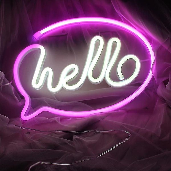 Led Lights Hello Shape Holiday Party Decoration Bedroom Night Neon Lights Indoor Carousel 5