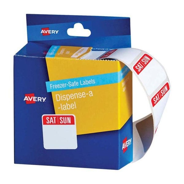 Avery Label Dispenser Sat Sun Freezer Safe 24x24 100 Pk Carousel 1