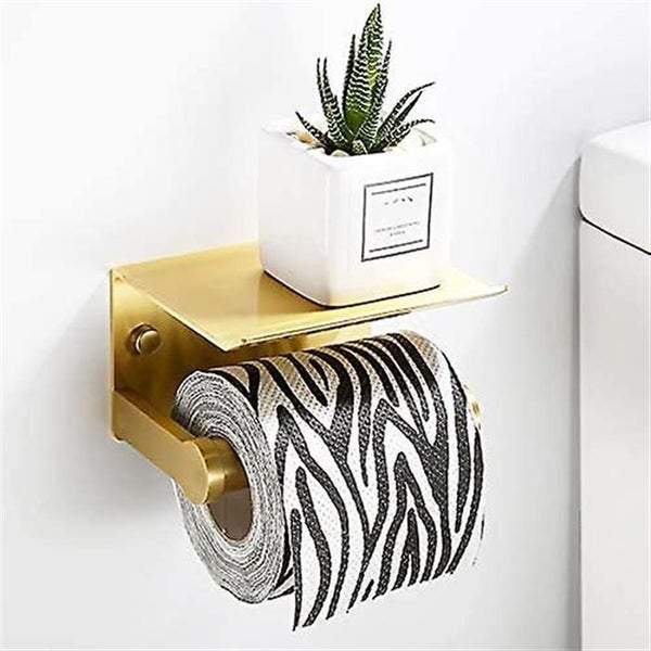 Toilet Paper Holder, Wall Mounted Toilet Paper Holder With Storage Shelf,self-ad Carousel 2
