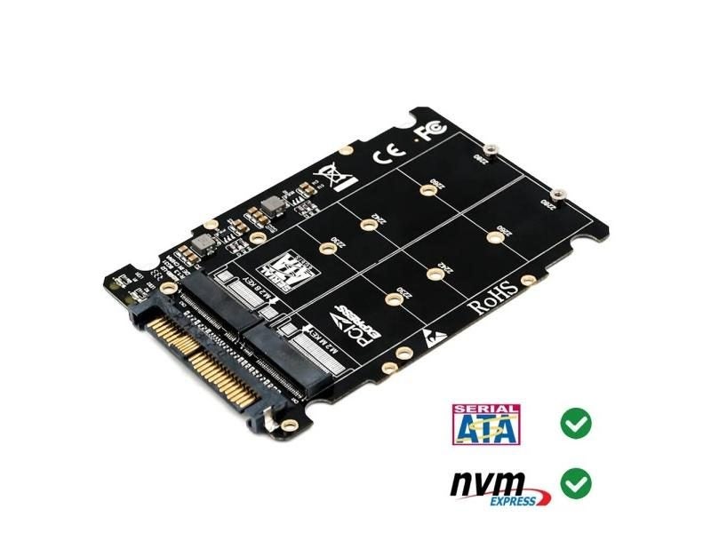 M.2 SSD To U.2 Adapter 2in1 M.2 NVMe And SATA-Bus NGFF SSD To PCI-e U.2 Carousel 1