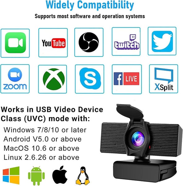 Webcam With Microphone & Privacy Cover, 2021 Upgraded 1080p Hd Web Computer Came Carousel 5