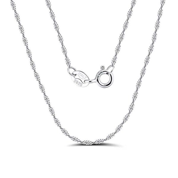 925 Sterling Silver Curb Rope Chain "Singapore" (1.2mm wide) Carousel 2