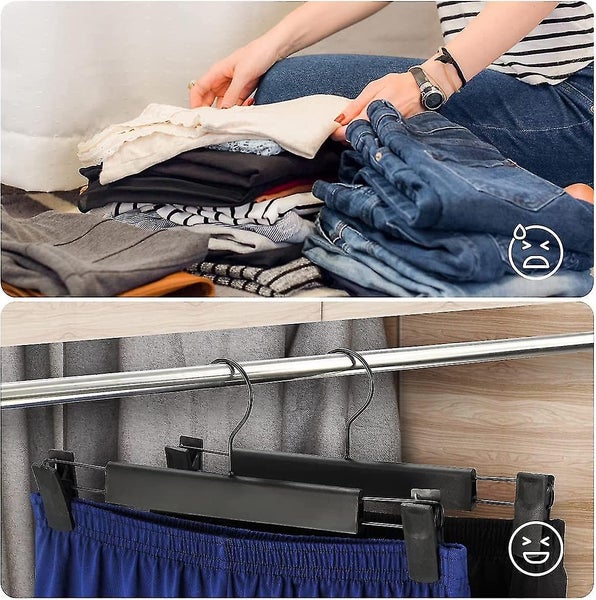 10 Pack Pants Hangers,space Saving Skirt Hangers With 360 Swivel Hooks,adjustabl Carousel 5