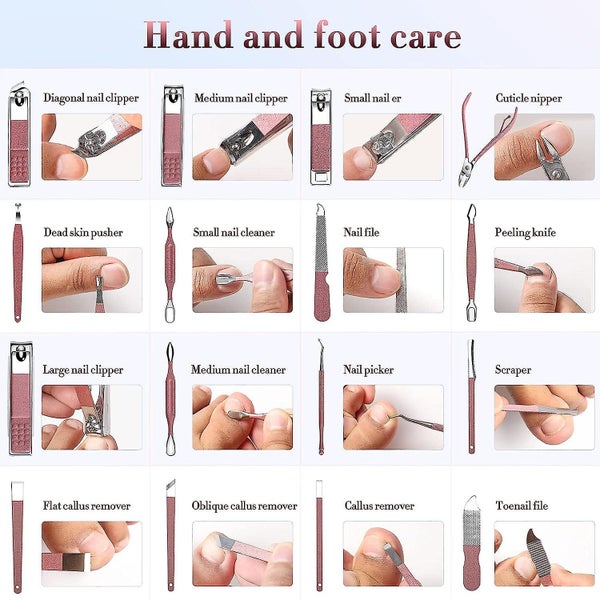 26 Pcs Manicure Set, Nail Clippers Sets, Pedicure Kit Stainless Steel Nail Care Carousel 5
