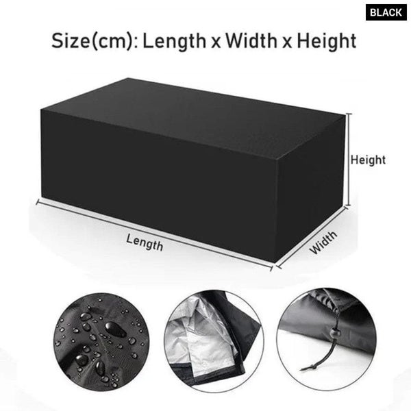 Nz Local Stock- Dustproof Patio Furniture Cover Oxford 190cm x 66cm x 89cm Black Carousel 1