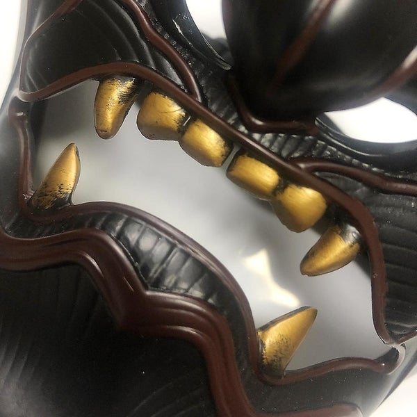 Samurai Soul Mask - Oni Japanese Demon Resin Mask for Halloween (Black) Carousel 5